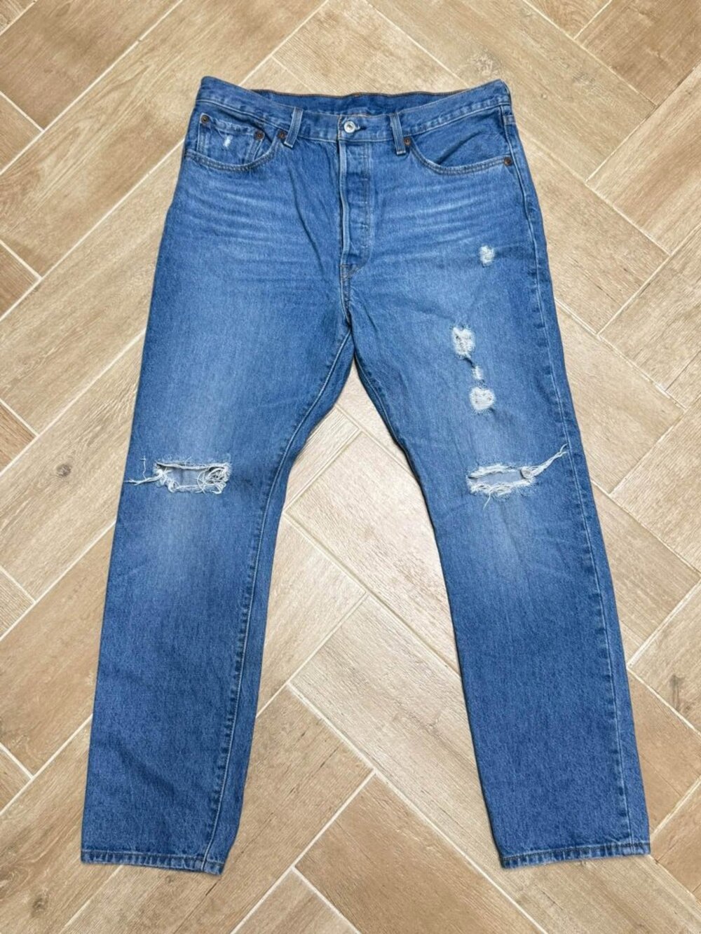 Levi's 501 Red Tab Distressed High Waisted Jeans Womens 32x30